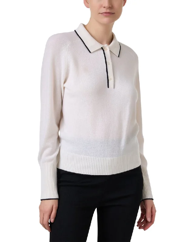 White + Warren Cashmere Polo Sweater