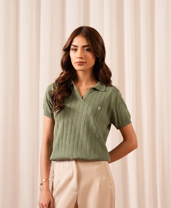 Olive Knitted POLO (Women)