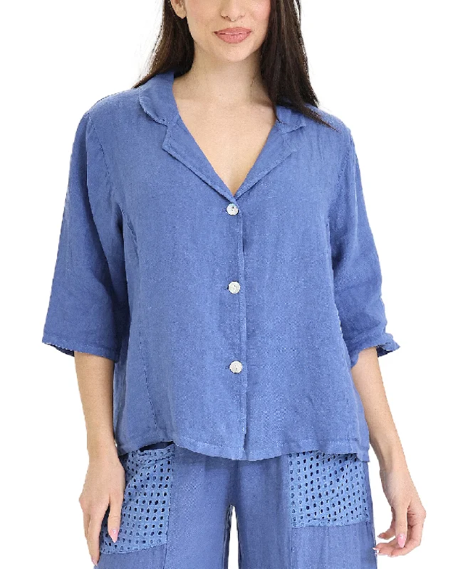 Linen Button Front Shirt