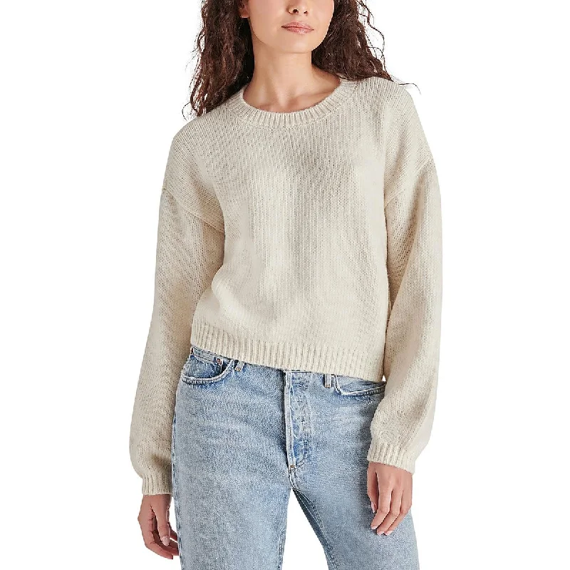 Steve Madden Womens   Cable Knit Casual Crewneck Sweater