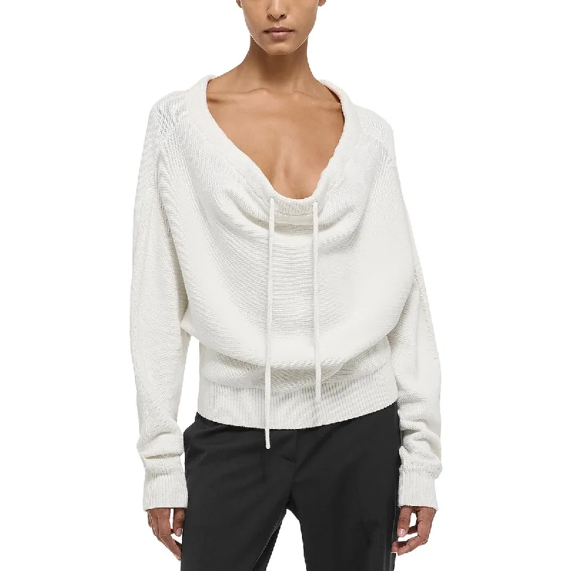 Helmut Lang Womens Knit Ruched Pullover Sweater