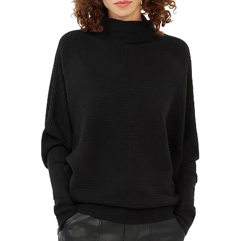 French Connection Womens Ribbed Winter Poncho Sweater