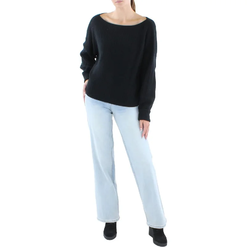 Womens Cotton Ribbed Crop Sweater