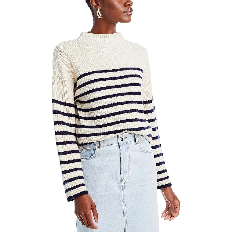 Rails Womens Claudia Wool Blend Striped Mock Turtleneck Sweater