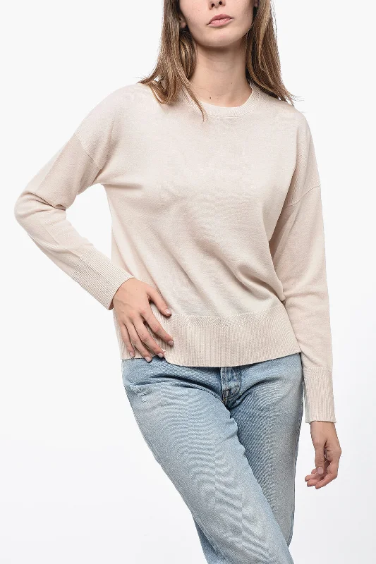 Max Mara Virgin Wool Sweater With Ribbed Detail