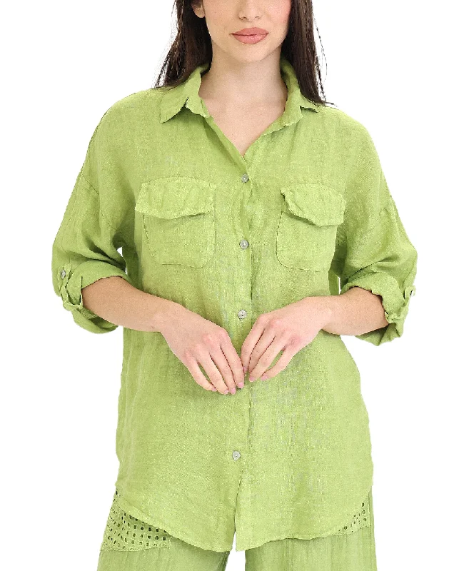 Linen Button Front Shirt