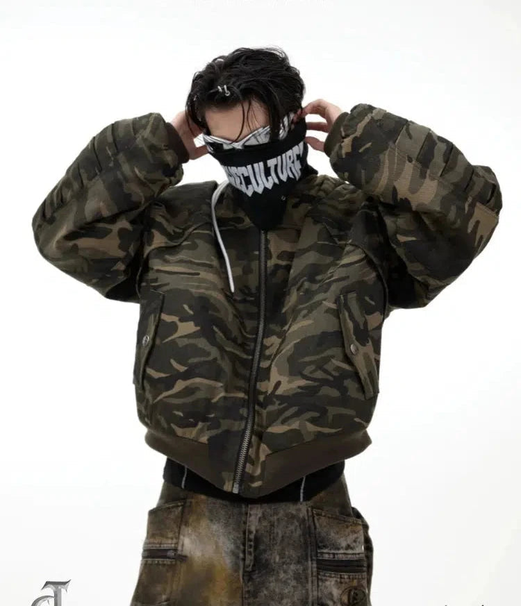 Elegant And Charming Full Zip Camouflage Jacket