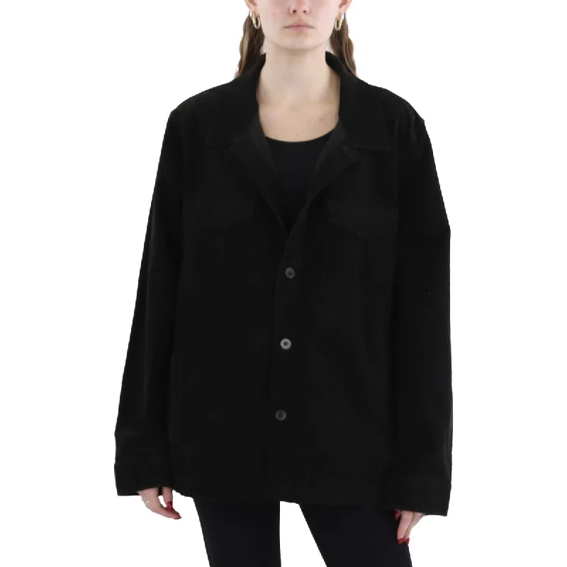Embroidery Design NN07  Womens Corduroy Ribbed Shirt Jacket