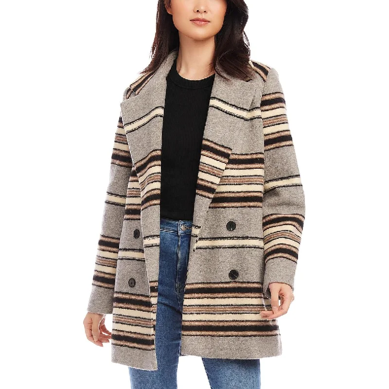 Classic Style Karen Kane Womens Wool Blend Double-Breasted Pea Coat