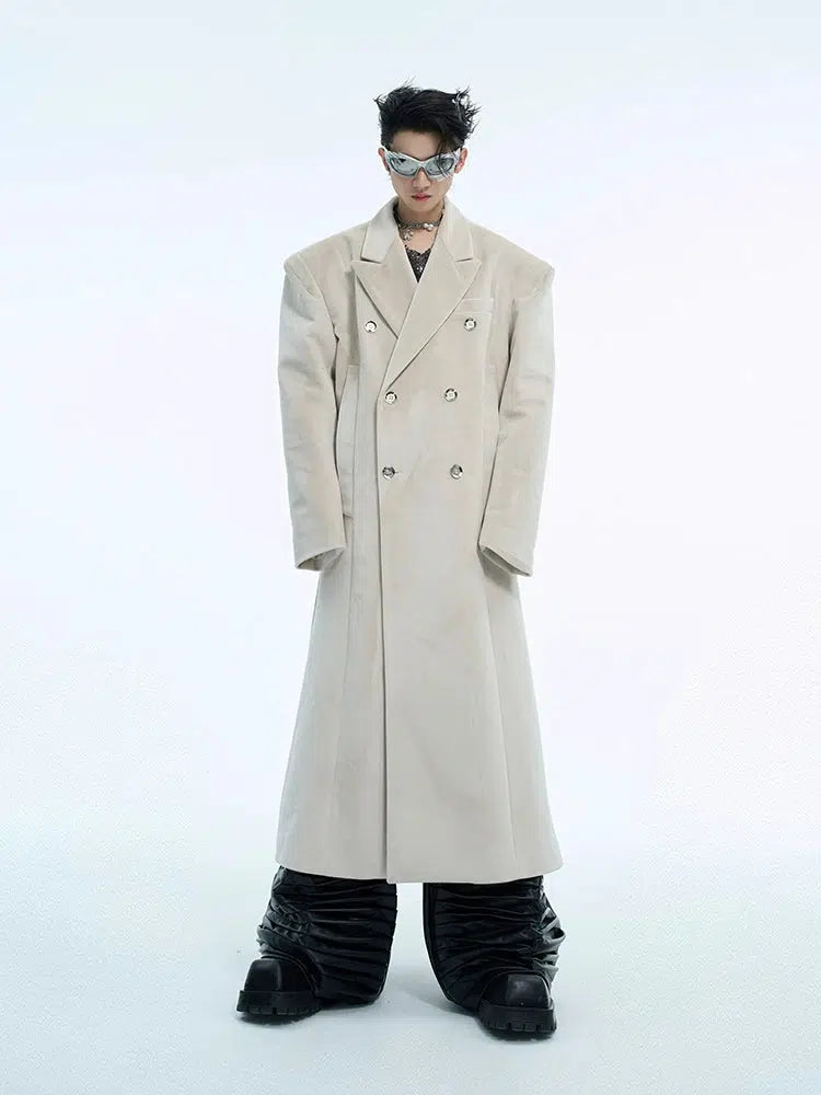 Celebrity Style Double-Breasted Wool Coat