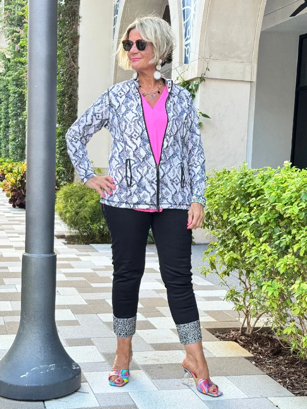 Weekend Comfort LULU-B BLACK LEOPARD CUFF JEANS