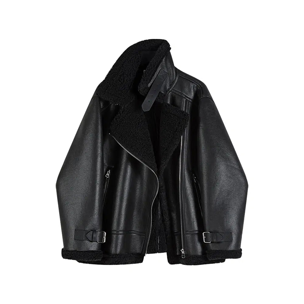 End Of The Year Shearling Lined Leather Jacket