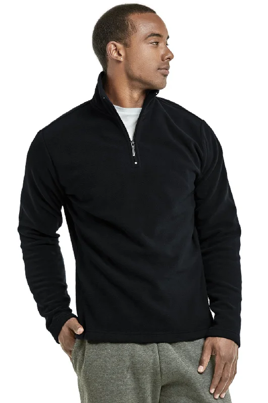 KNOCKER MEN'S POLAR FLEECE QUARTER PULLOVER (PF1000_BLACK)