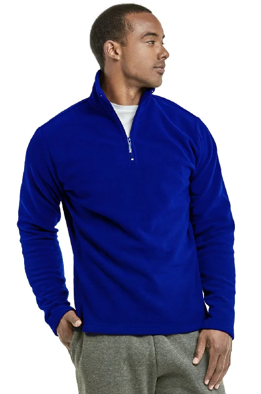 KNOCKER MEN'S POLAR FLEECE QUARTER PULLOVER (PF1000_R.BLUE)