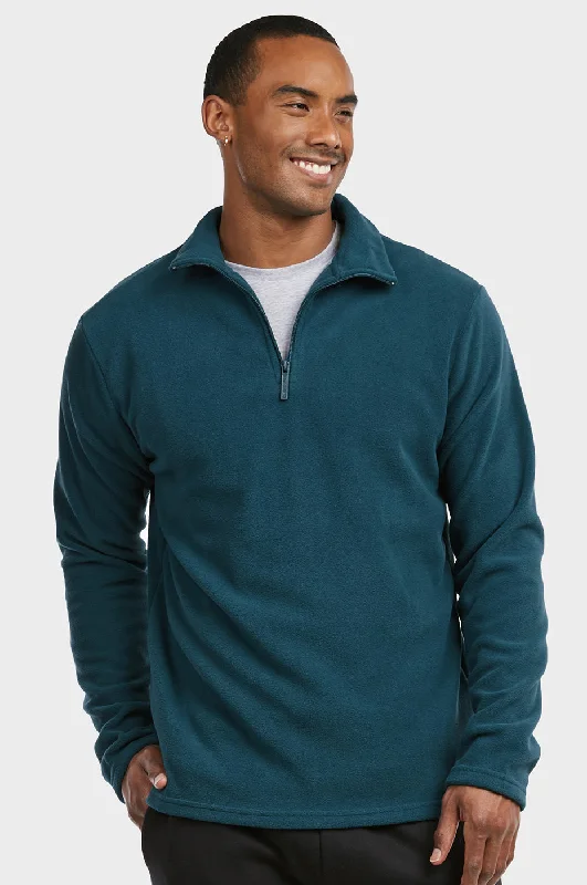 KNOCKER MEN'S POLAR FLEECE QUARTER PULLOVER (PF1000_TEAL)