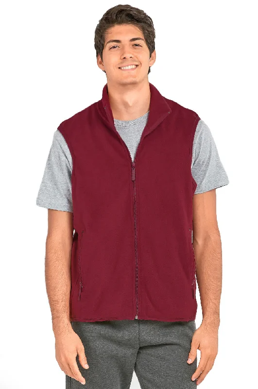 KNOCKER MEN'S POLAR FLEECE VEST (PF1500_BURG)