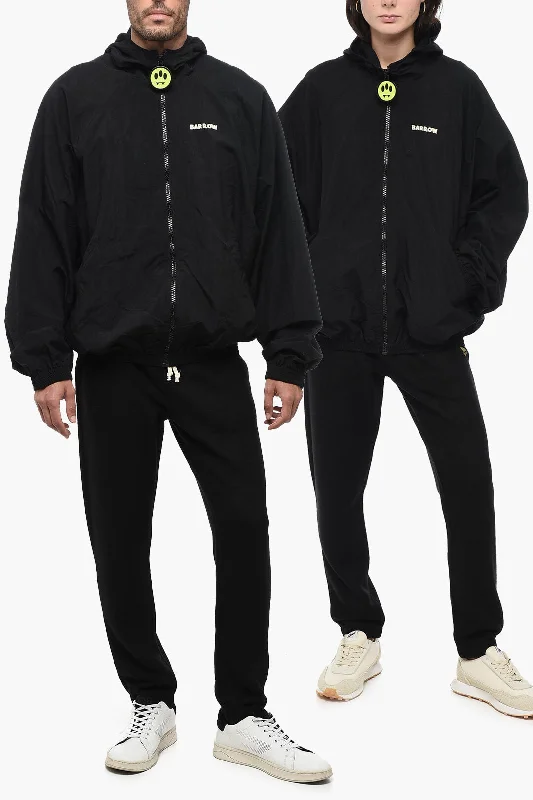 Fresh And Elegant Barrow Solid Color UNISEX Windbreaker Jacket with Hood