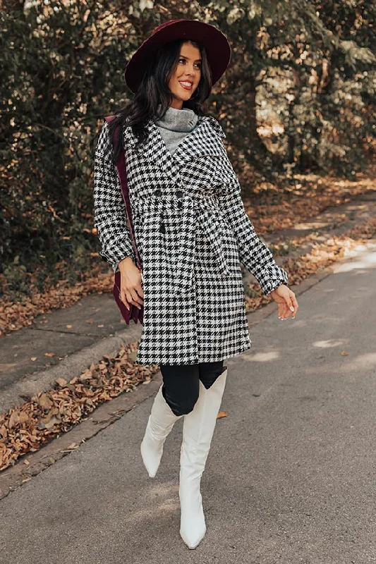 Elegant Design Cozy And Kind Houndstooth Coat