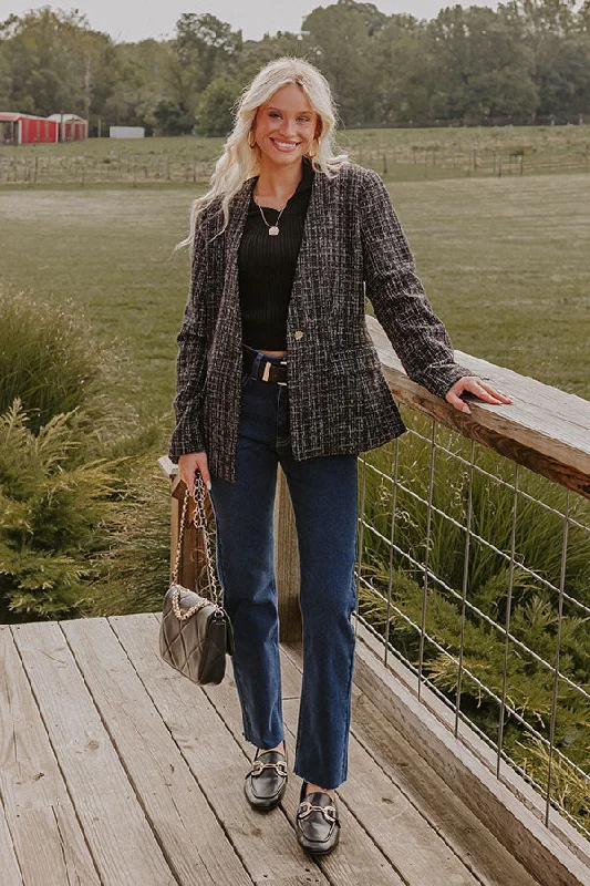 Dreaming Bigger Tweed Blazer In Black