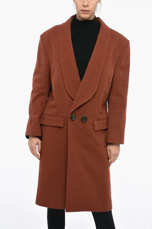 Romantic And Fresh Dsquared2 Double Breasted DROP SHOULDER Coat with Half-belt