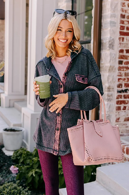 European And American Style Exceptionally Chic Waffle Knit Light Weight Jacket In Navy