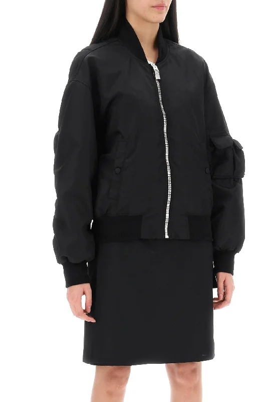 Cute Style Givenchy Bomber Jacket With Logo Print And 4G Zipper