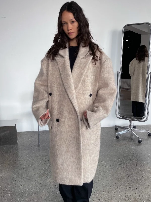 KYLIE MOHAIR COAT - BEIGE