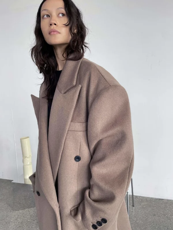 KYLIE WOOL COAT - BROWN