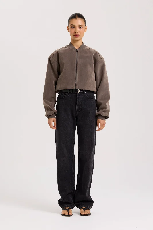Simple Chic Mara Suede Bomber