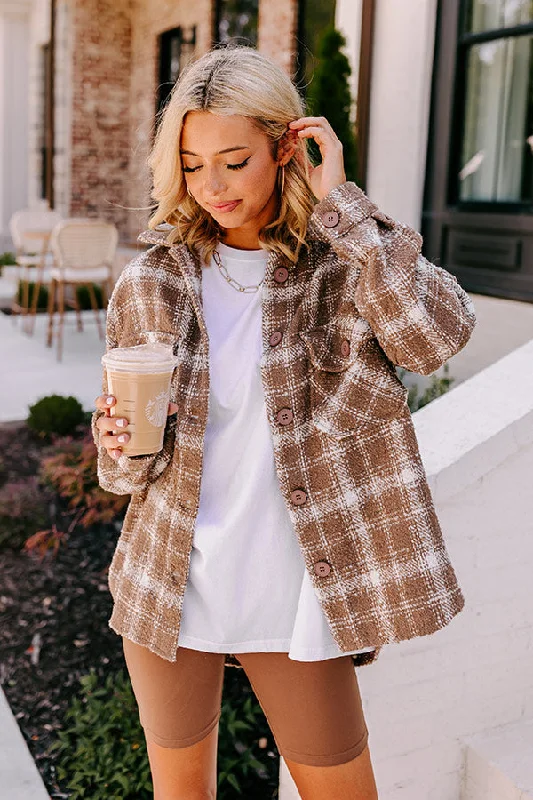 Creative Prints Market Square Lightweight Jacket in Mocha