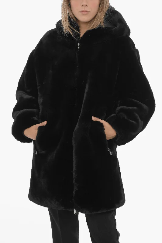 Moose Knuckles Faux Fur STATE BUNNY Jacket with Hood