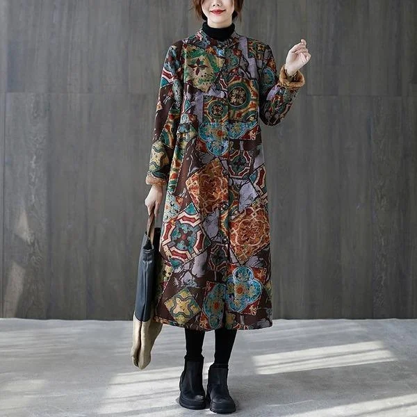 Classic Style plus size Cotton vintage floral casual long loose woman autumn winter jacket clothes women Coat 2020 outerwear Classic Style plus size Cotton vintage floral casual long loose woman autumn winter jacket clothes women Coat 2020 outerwear