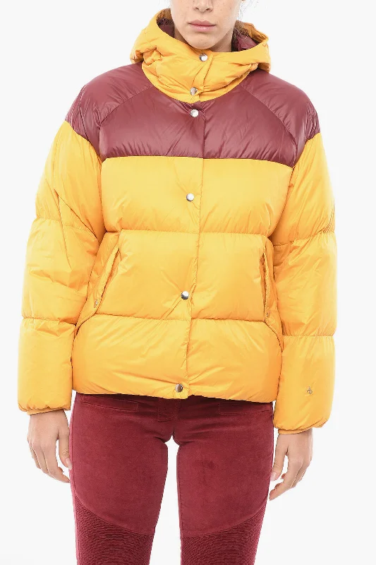 Single-shoulder Neck Design RAG&BONE Awning Striped SUNRISE Nylon Puffer Jacket