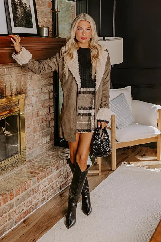 Sports And Leisure Salem Snuggles Faux Suede Coat In Martini Olive