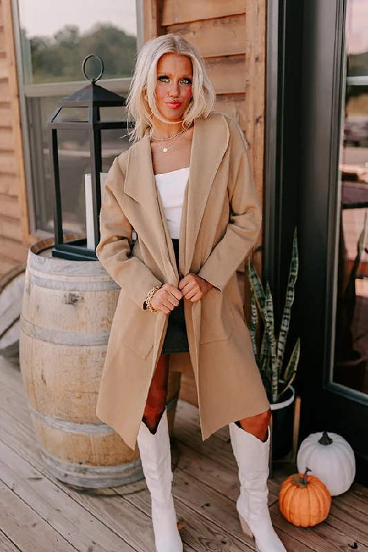 Nightclub Style Slope City Light Weight Coat In Khaki