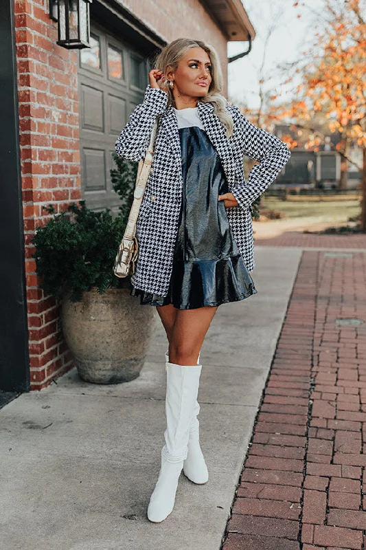 Knowledge And Elegance Tune Into Love Houndstooth Blazer