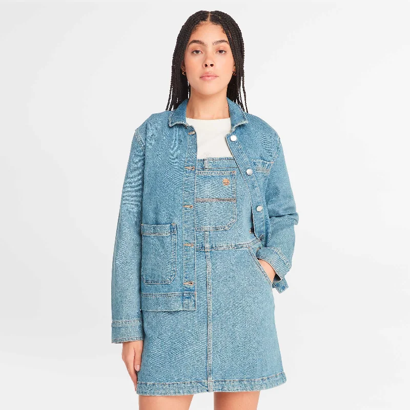 Integrated Design Women's Denim Chore Jacket with Refibra Technology