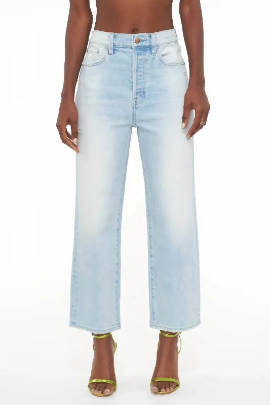 Smart Casuals Cassie Crop Super High Rise Straight Crop Jeans In Palisade Vintage