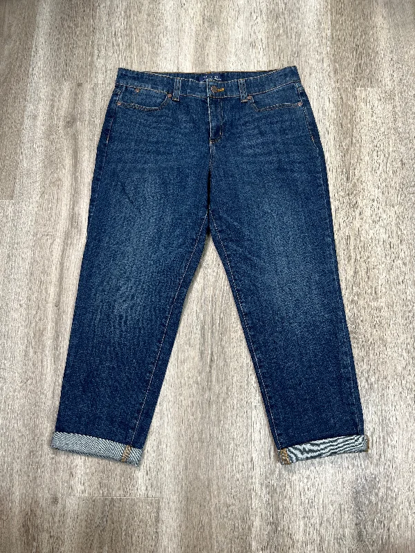 Jeans Cropped By Talbots In Blue Denim, Size: 12p