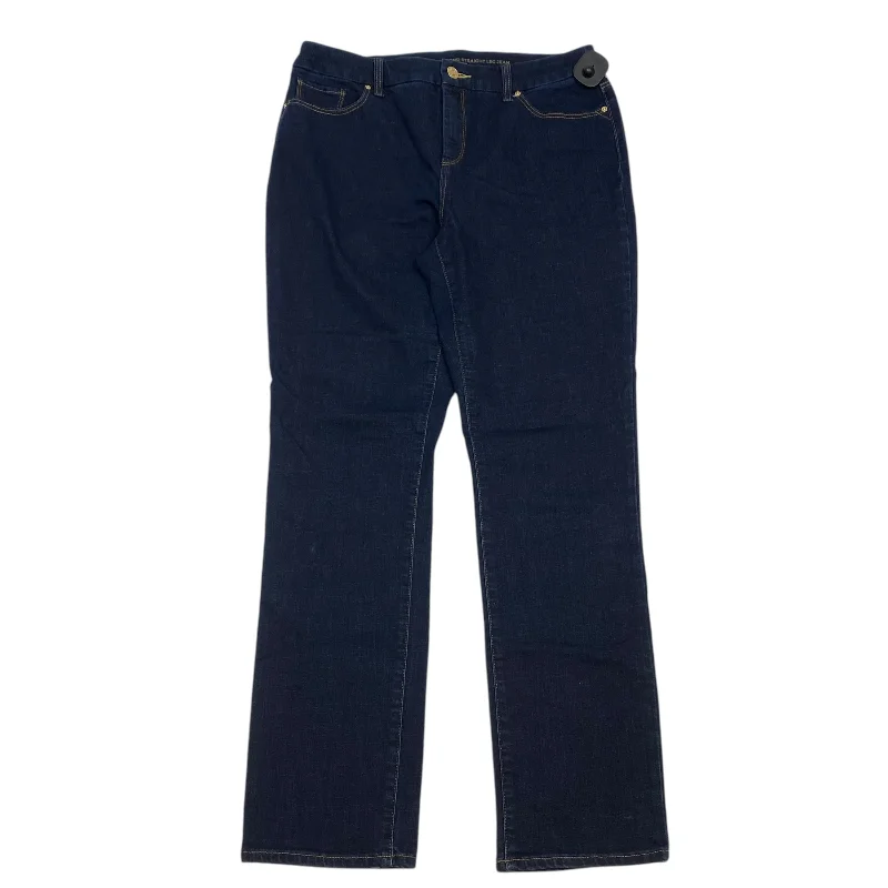 Simple And Comfortable Jeans Straight By Chicos In Blue Denim, Size: 10