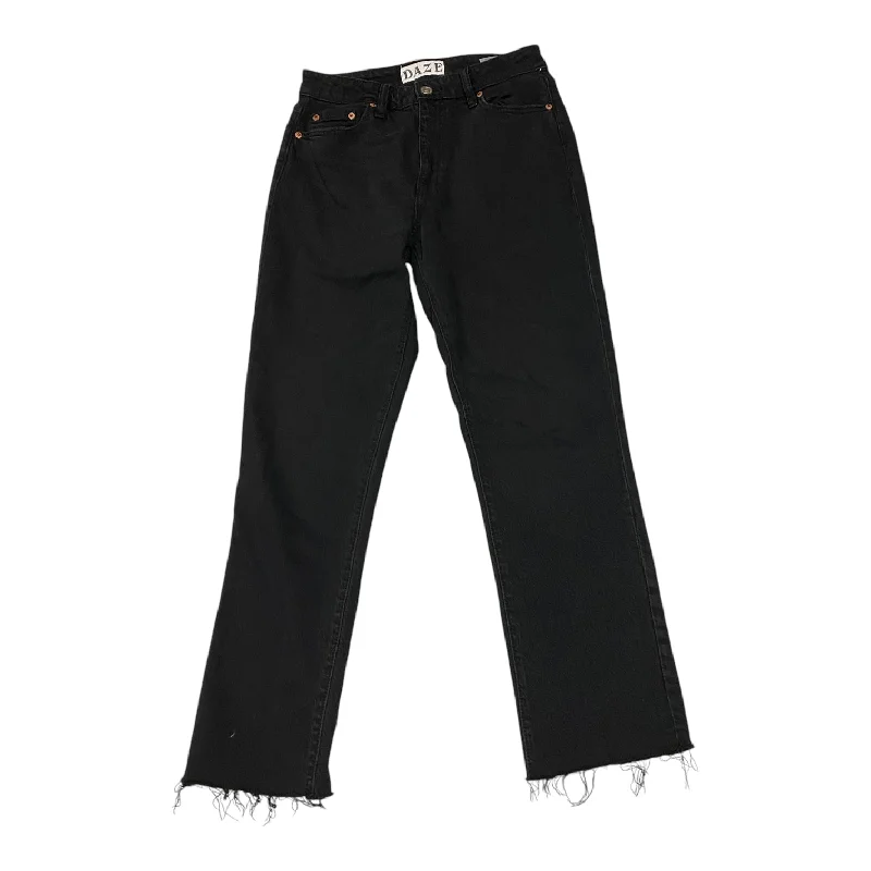 Jeans Straight By Daze In Black Denim, Size: 2