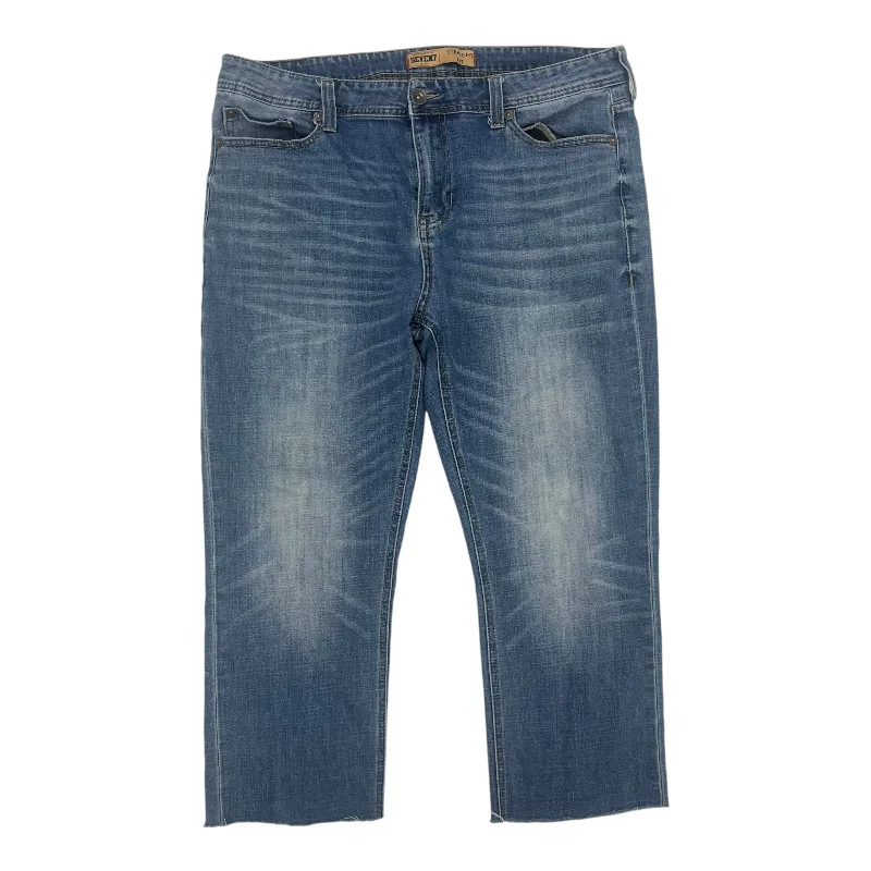 Weekend Comfort Wear Jeans Straight By Seven 7 In Blue Denim, Size:14