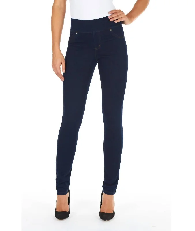 Youthful Street Fashion Love Pull-On Slim Jeggings In Indigo