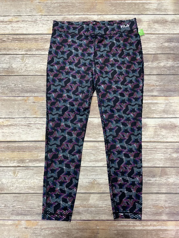 Breathable Design Multi-colored Athletic Leggings Fila, Size L