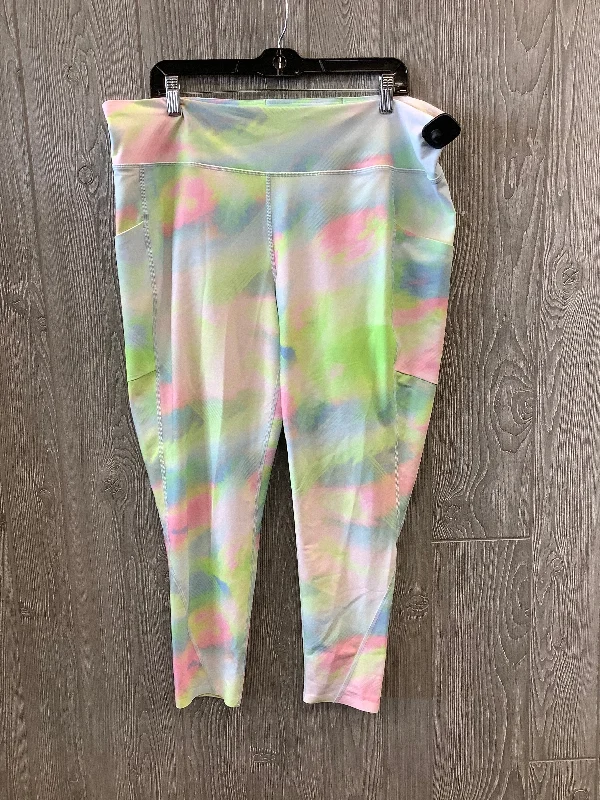 High-end Fashion Multi-colored Athletic Leggings Tek Gear, Size 2x
