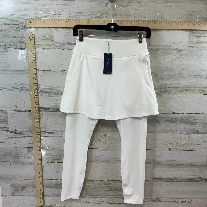 Minimal Classic White Athletic Leggings RENWICK, Size Xs