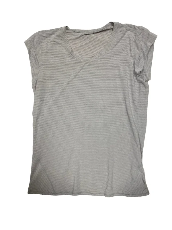 Athletic Top Short Sleeve By Lululemon In Grey, Size: 12