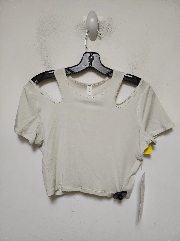 Free Design Athletic Top Short Sleeve By Lululemon In Tan, Size: 6