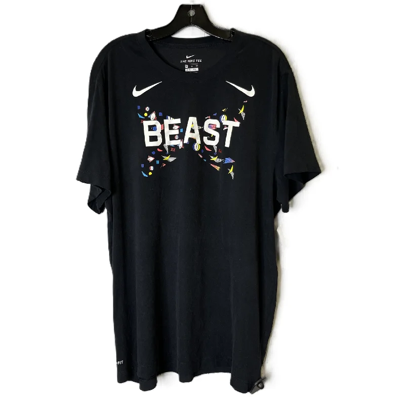 Athletic Top Short Sleeve By Nike Apparel In Black, Size: Xxl