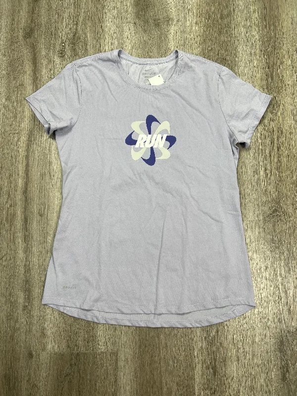 Unique Design Athletic Top Short Sleeve By Nike Apparel In Purple, Size: L